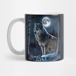 Winter Wolf oil paint Mug